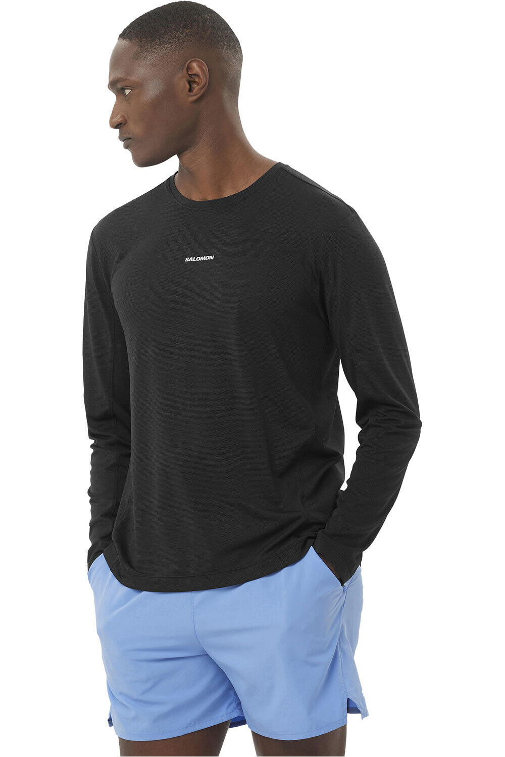 Salomon camisetas trail running manga larga hombre SHKout CORE LS TEE M vista frontal
