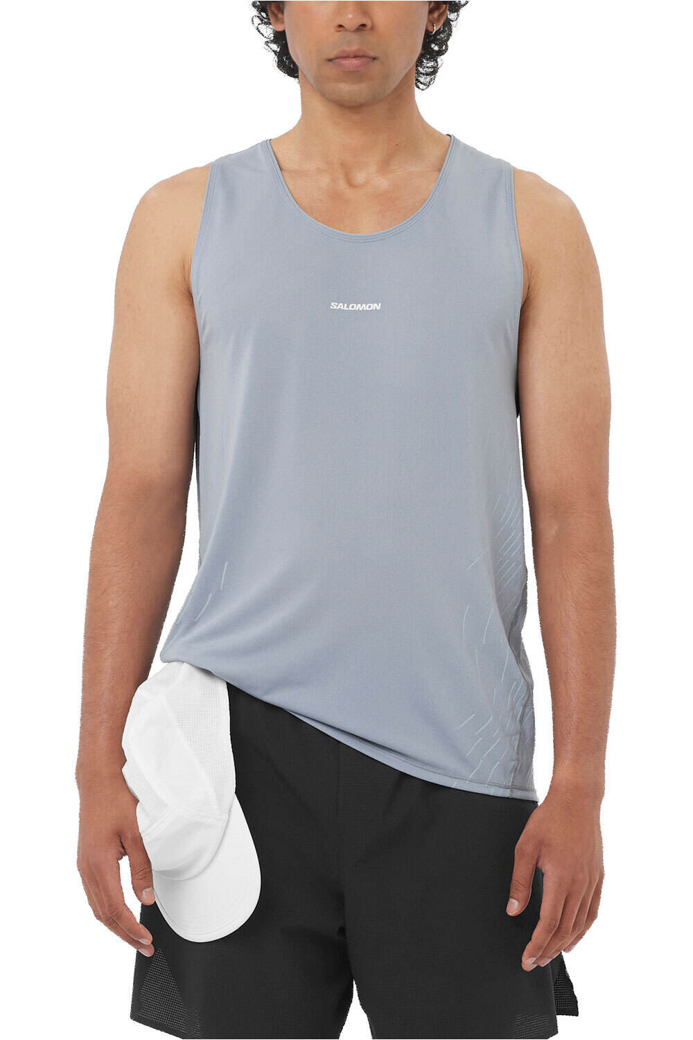 Salomon camisetas trail running tirantes hombre SENSE AERO SINGLET GFX M vista frontal