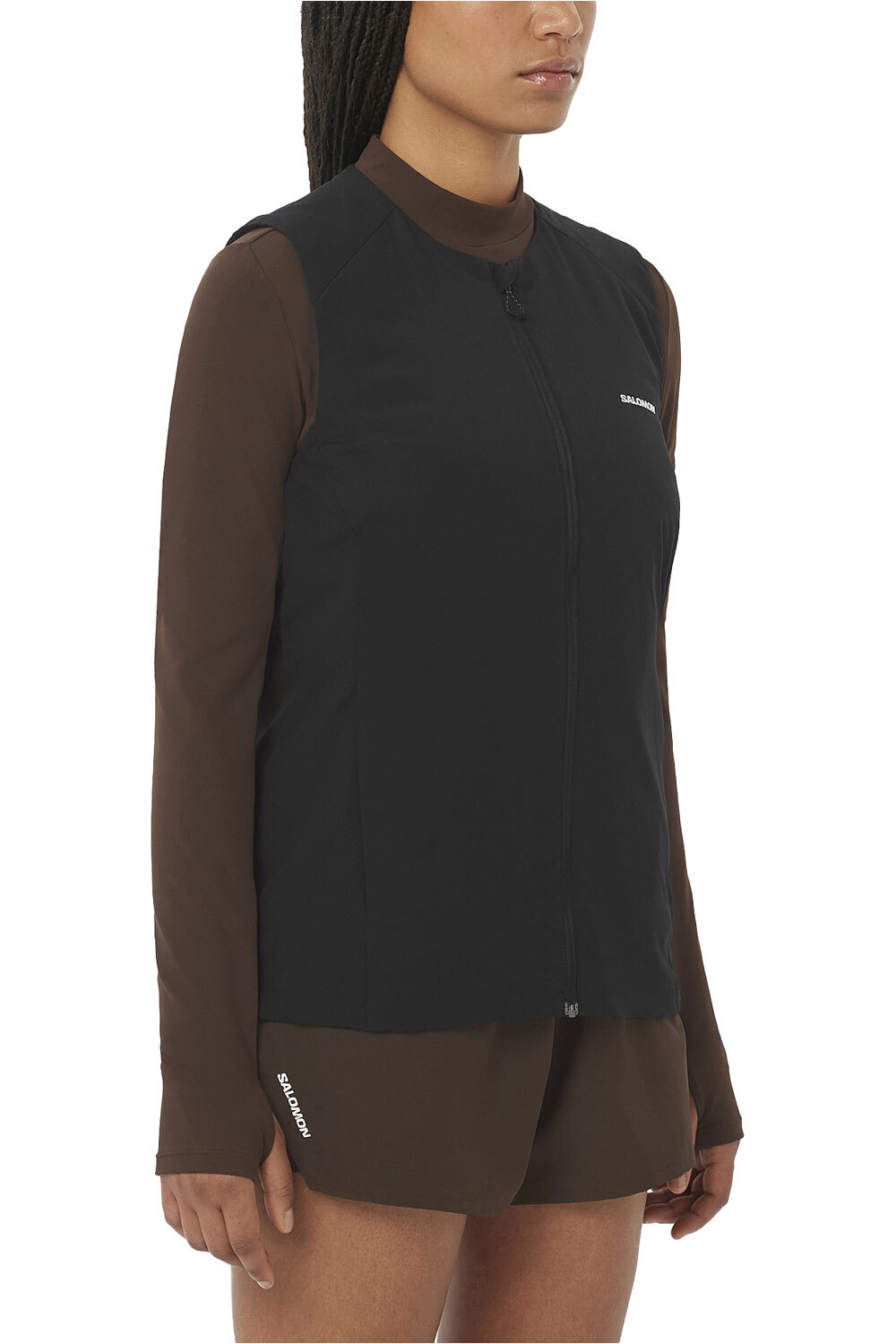 Salomon chaleco outdoor mujer MNTAIN FLEX HYB VST W vista frontal