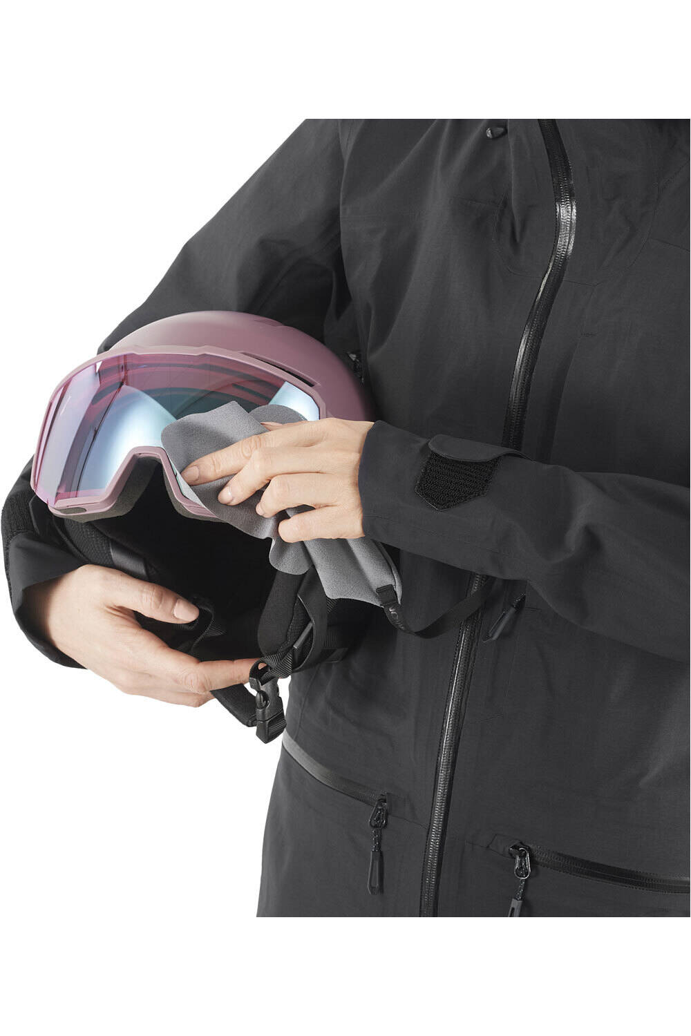 Salomon chaqueta impermeable mujer ABSOLUTE 3L JKT W vista detalle