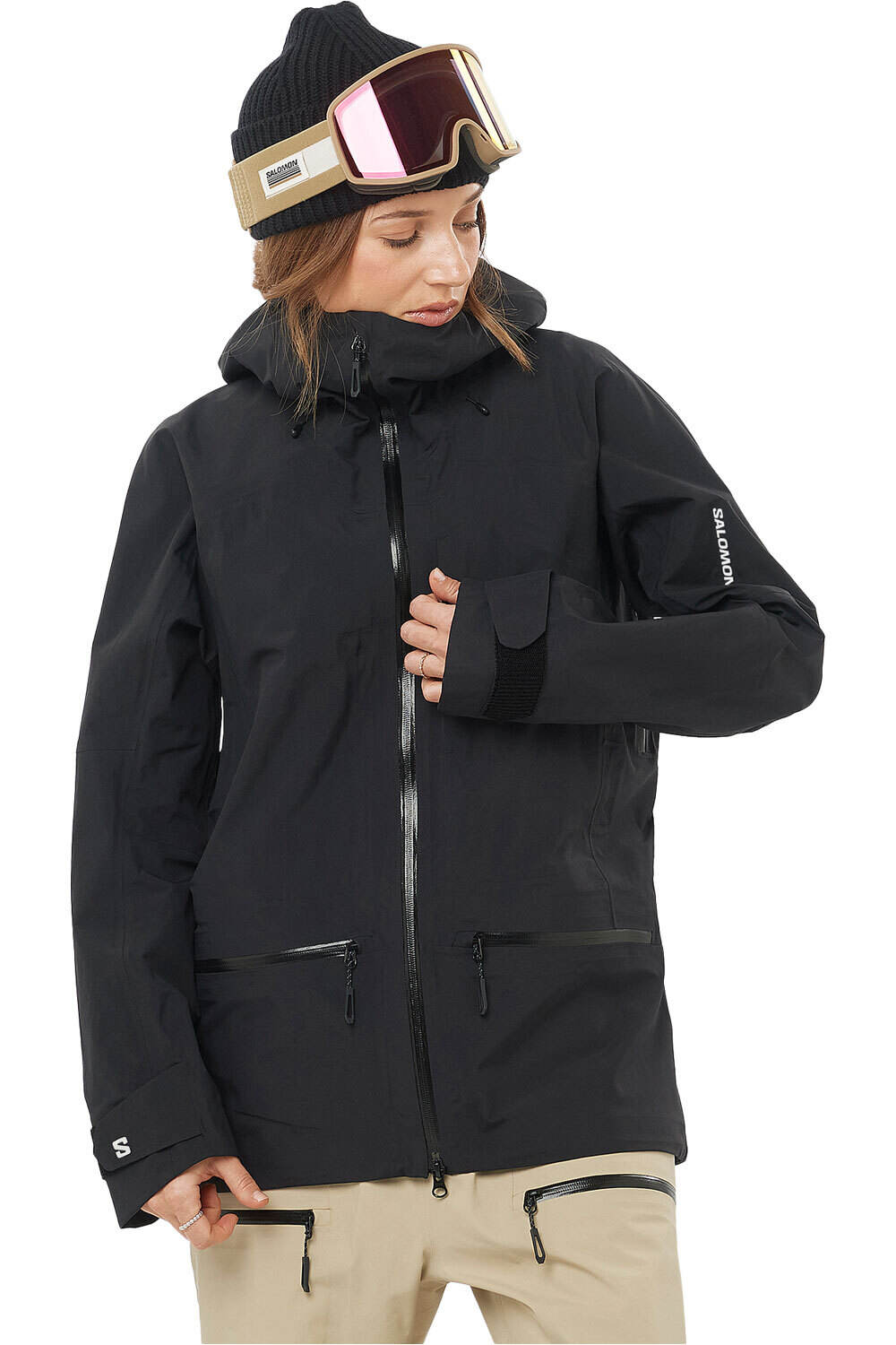 Salomon chaqueta impermeable mujer ABSOLUTE 3L JKT W vista frontal