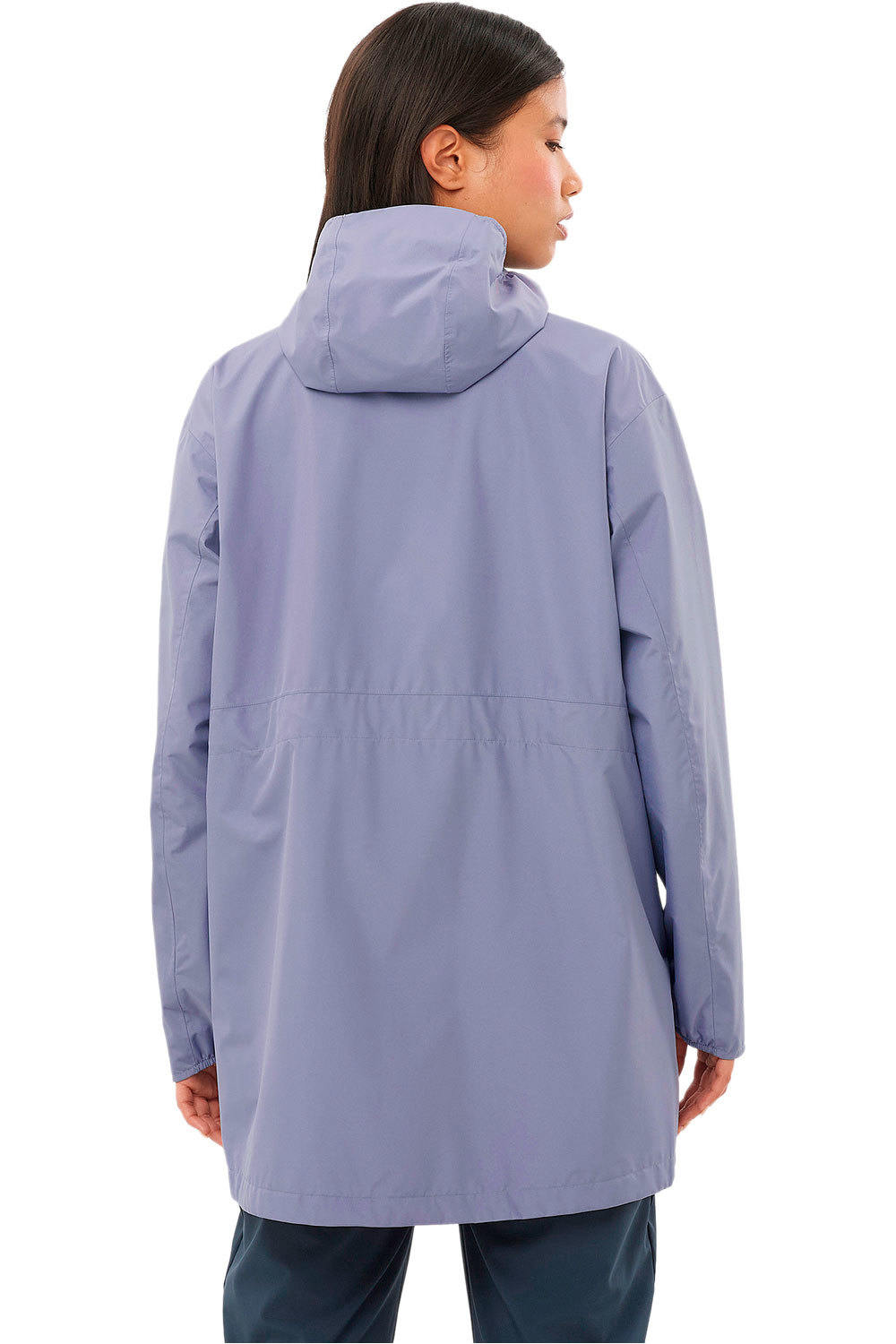 Salomon chaqueta impermeable mujer OUTSCAPE 2L LONG JKT S W vista trasera