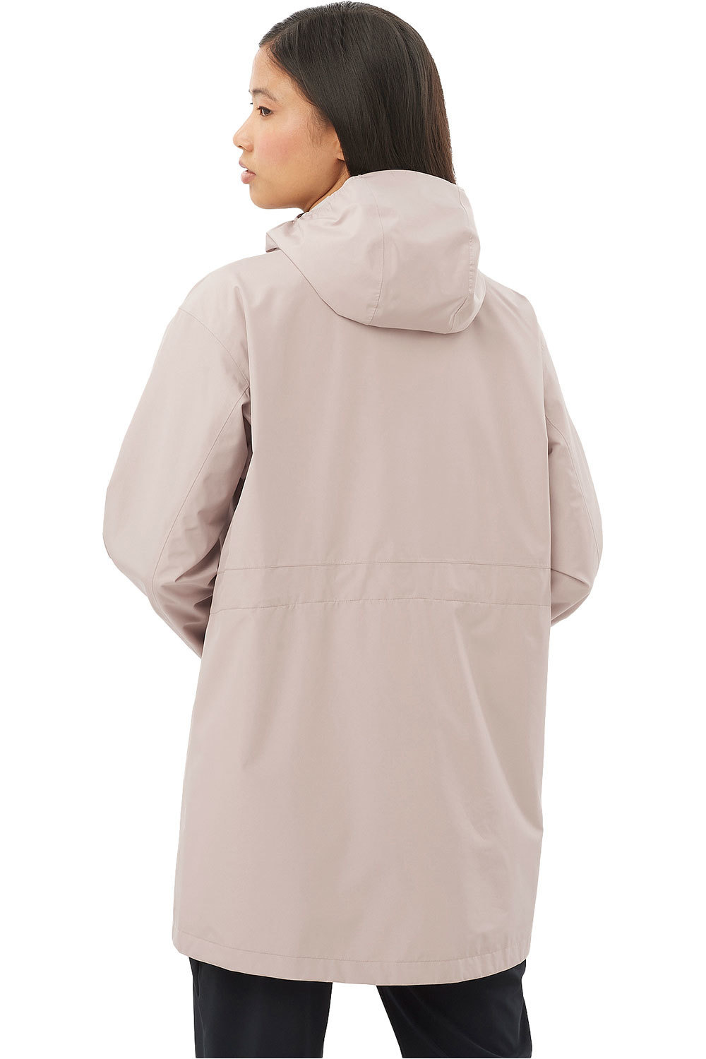 Salomon chaqueta impermeable mujer OUTSCAPE 2L LONG JKT S W vista trasera