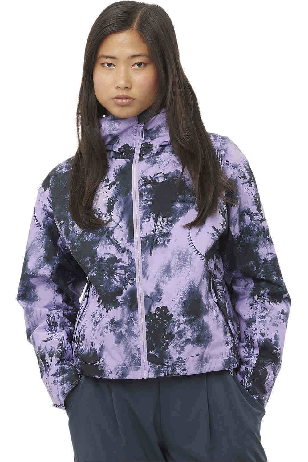 Salomon chaqueta impermeable mujer OUTSCAPE 2L SHORT JKT P W vista frontal