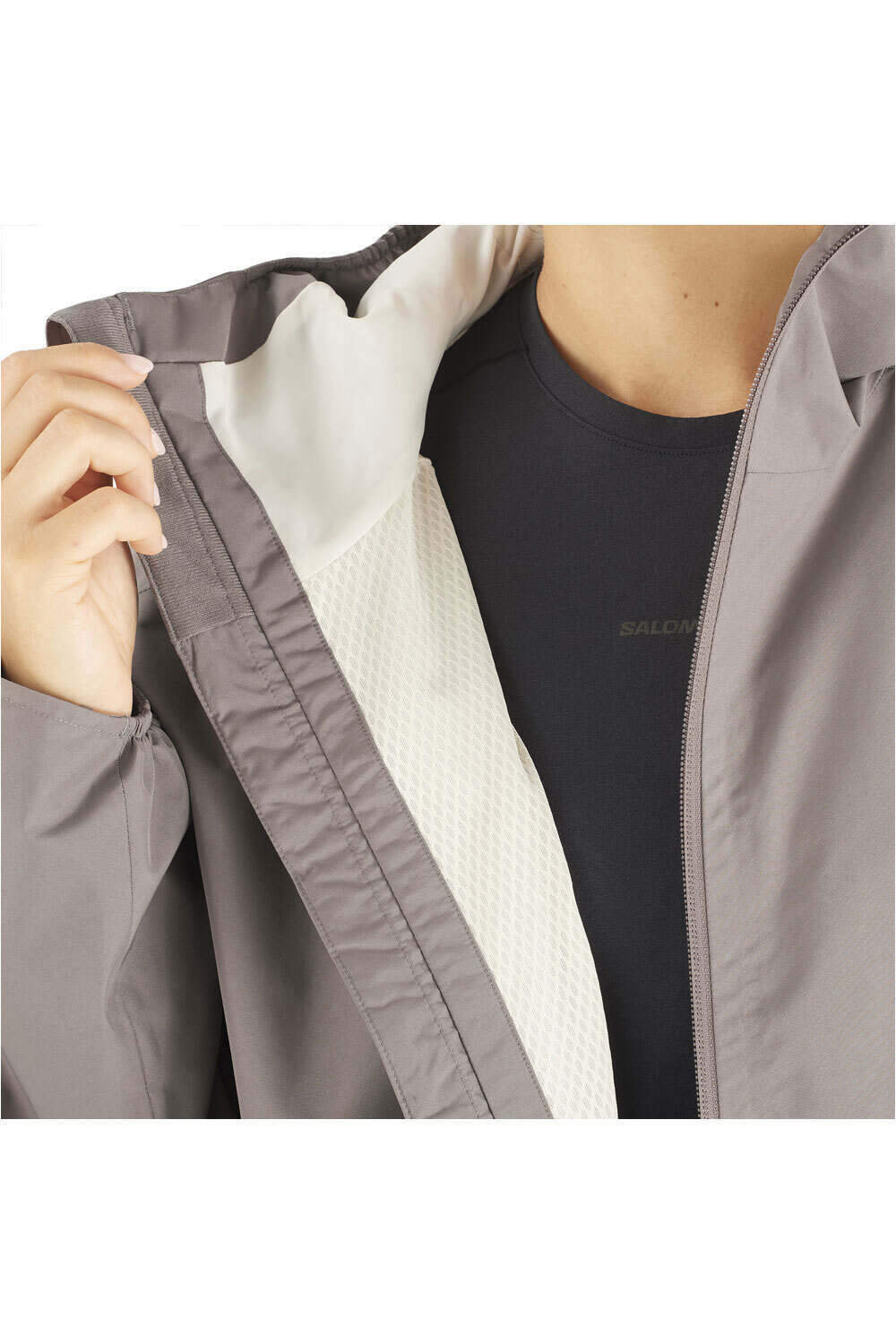 Salomon chaqueta impermeable mujer OUTSCAPE 2L SHORT JKT S W vista detalle