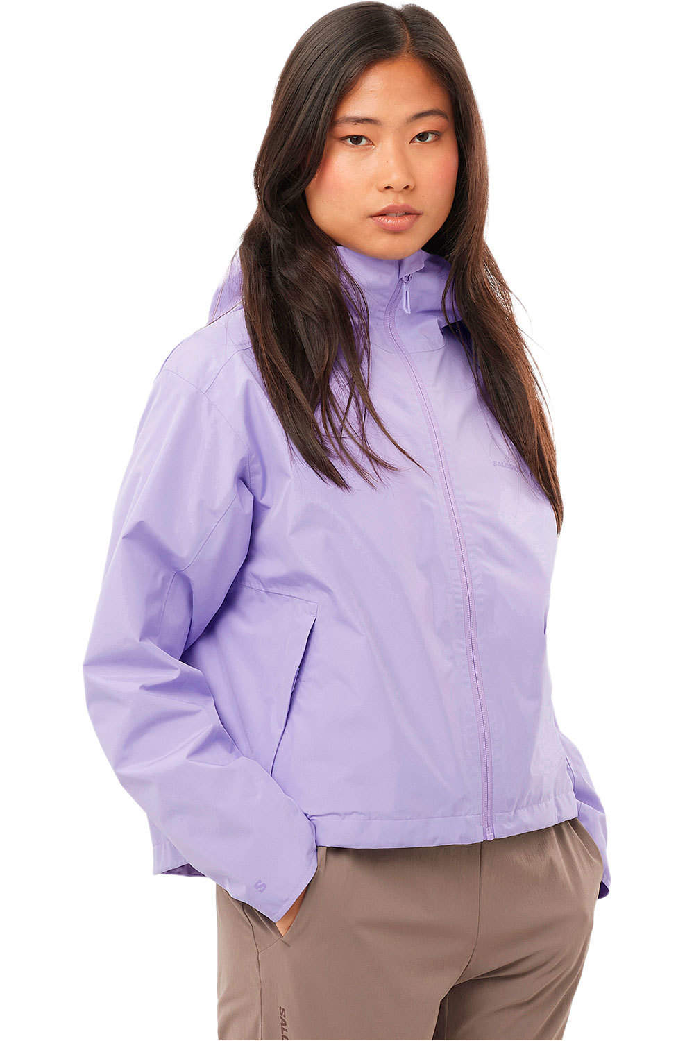 Salomon chaqueta impermeable mujer OUTSCAPE 2L SHORT JKT S W vista frontal