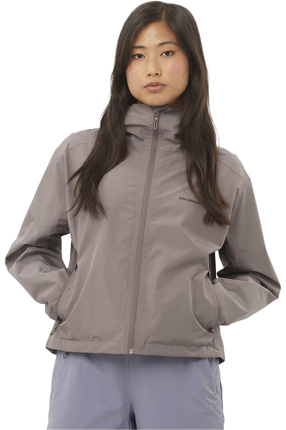 Salomon chaqueta impermeable mujer OUTSCAPE 2L SHORT JKT S W vista frontal