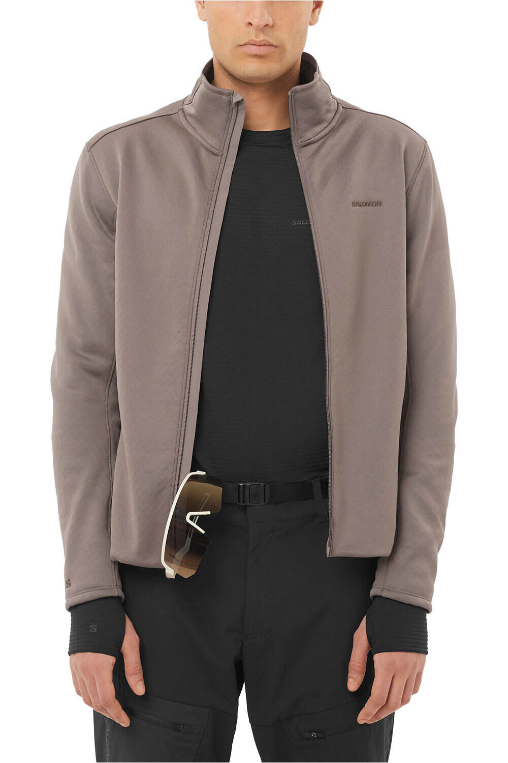 Salomon forro polar hombre OUTLINE WARM FLEECE FZ M vista frontal