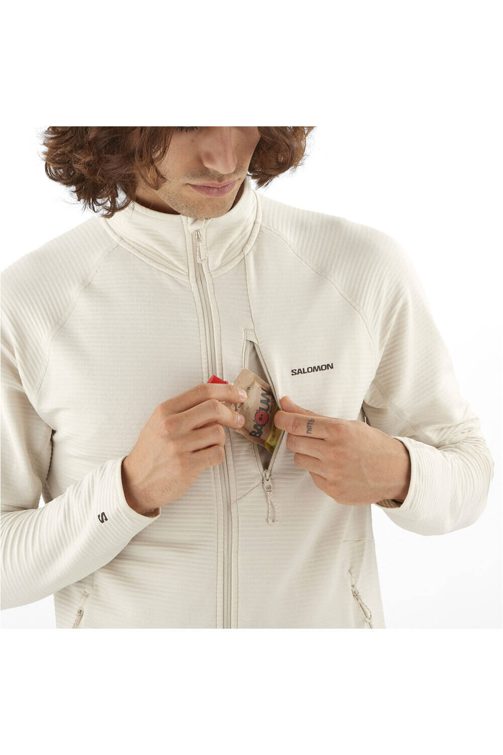 Salomon forro polar hombre SNTIAL LIGHTWARM FZ M vista detalle