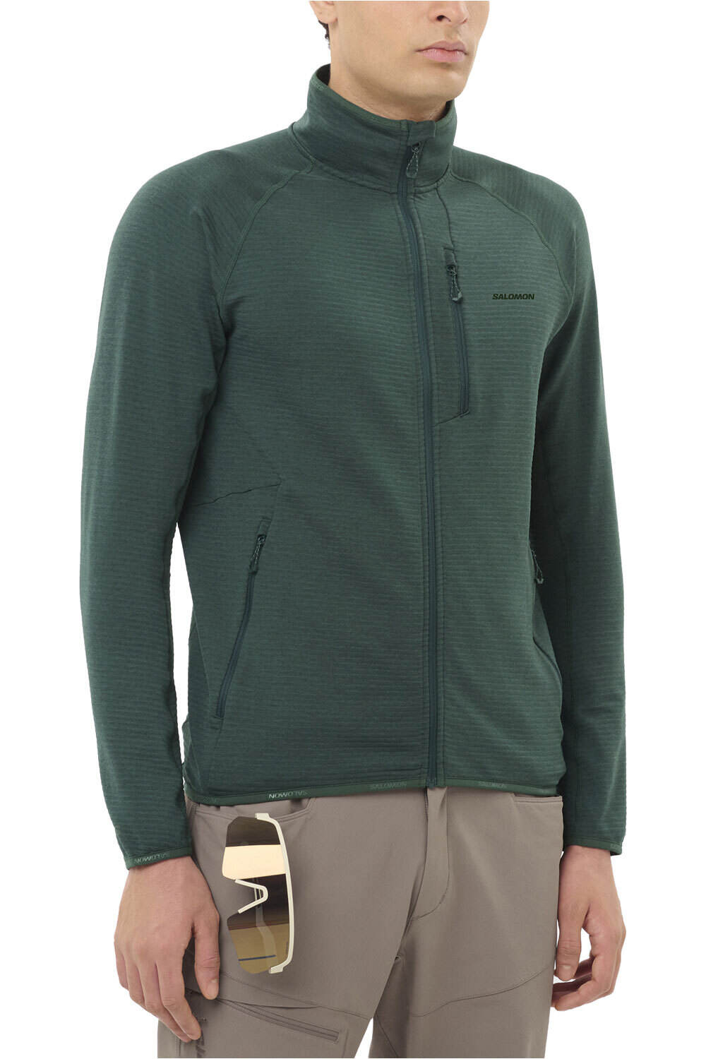 Salomon forro polar hombre SNTIAL LIGHTWARM FZ M vista frontal