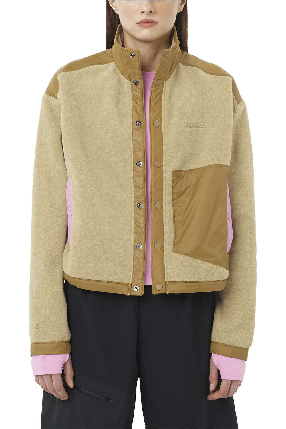 Salomon forro polar mujer CHROMA FLEECE CARDIGAN W vista frontal