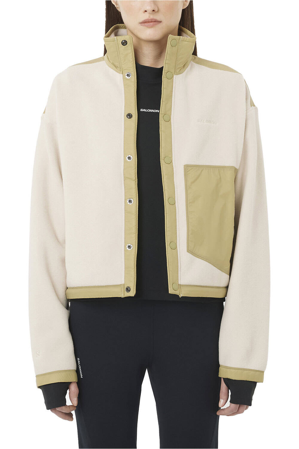 Salomon forro polar mujer CHROMA FLEECE CARDIGAN W vista frontal