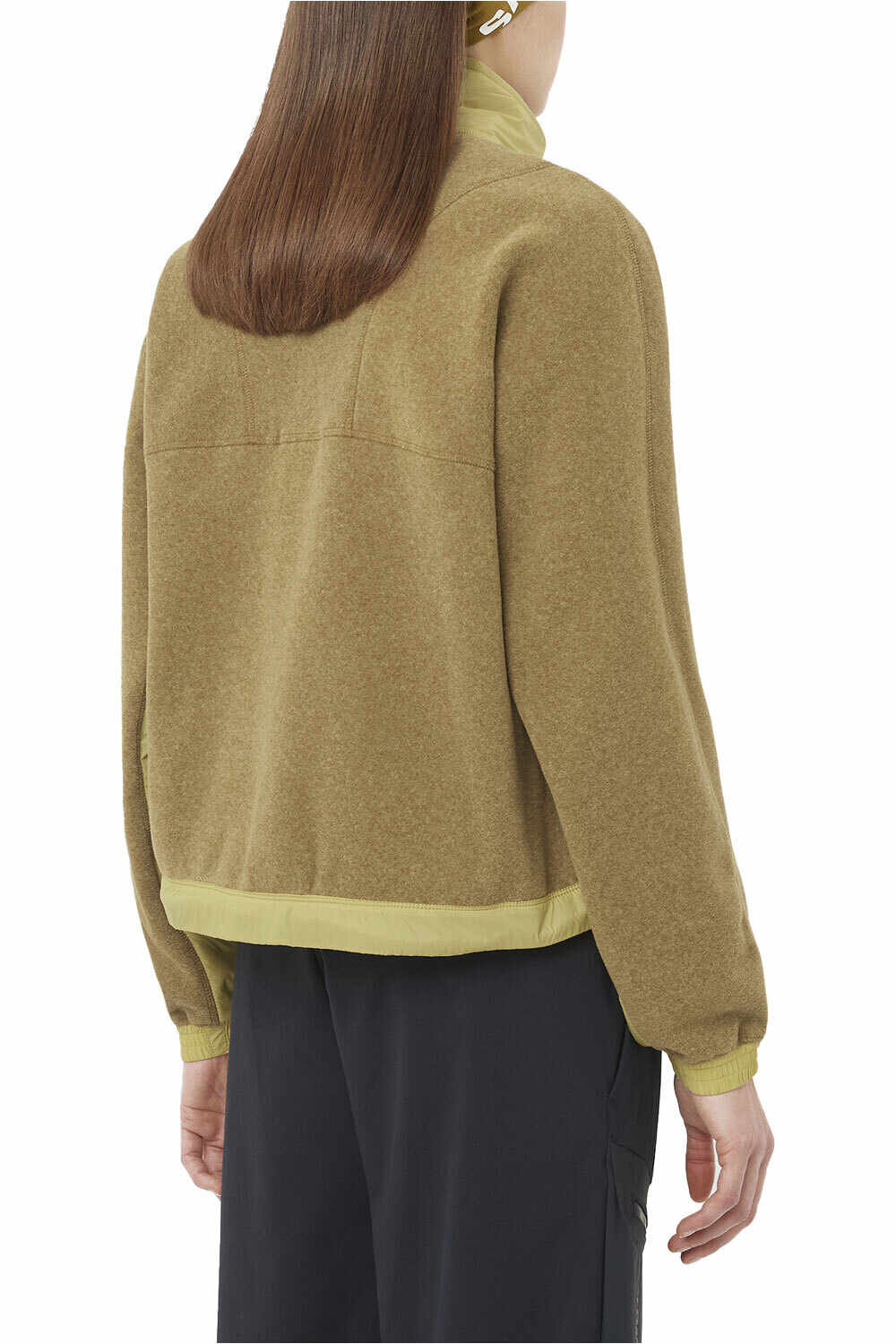 Salomon forro polar mujer CHROMA FLEECE CROP HZ W vista trasera