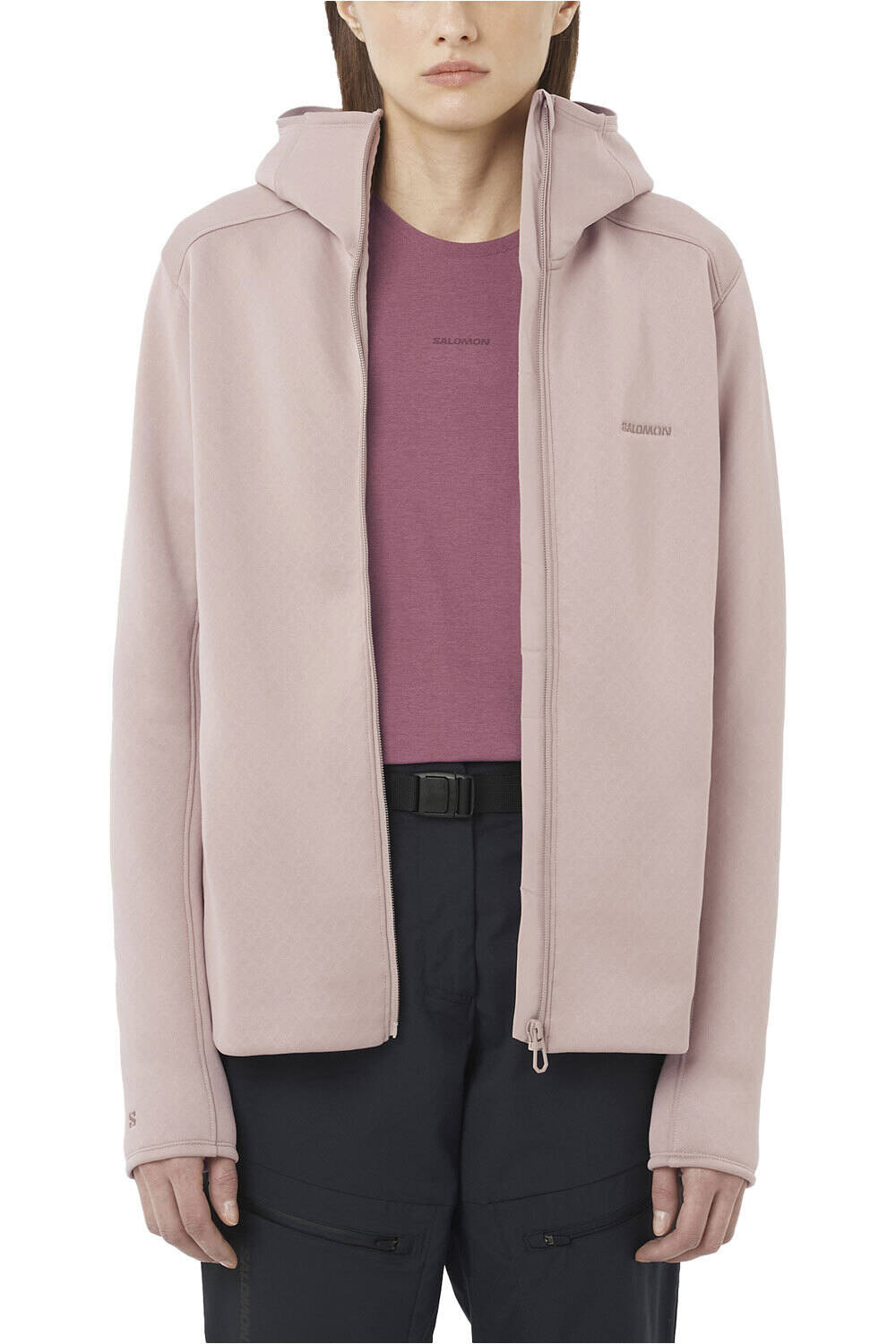 Salomon forro polar mujer OUTLINE WARM FLEECE HD W vista frontal