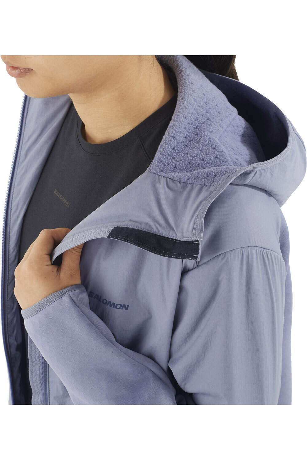 Salomon forro polar mujer OUTLINE WARM HYBRID HD W vista detalle