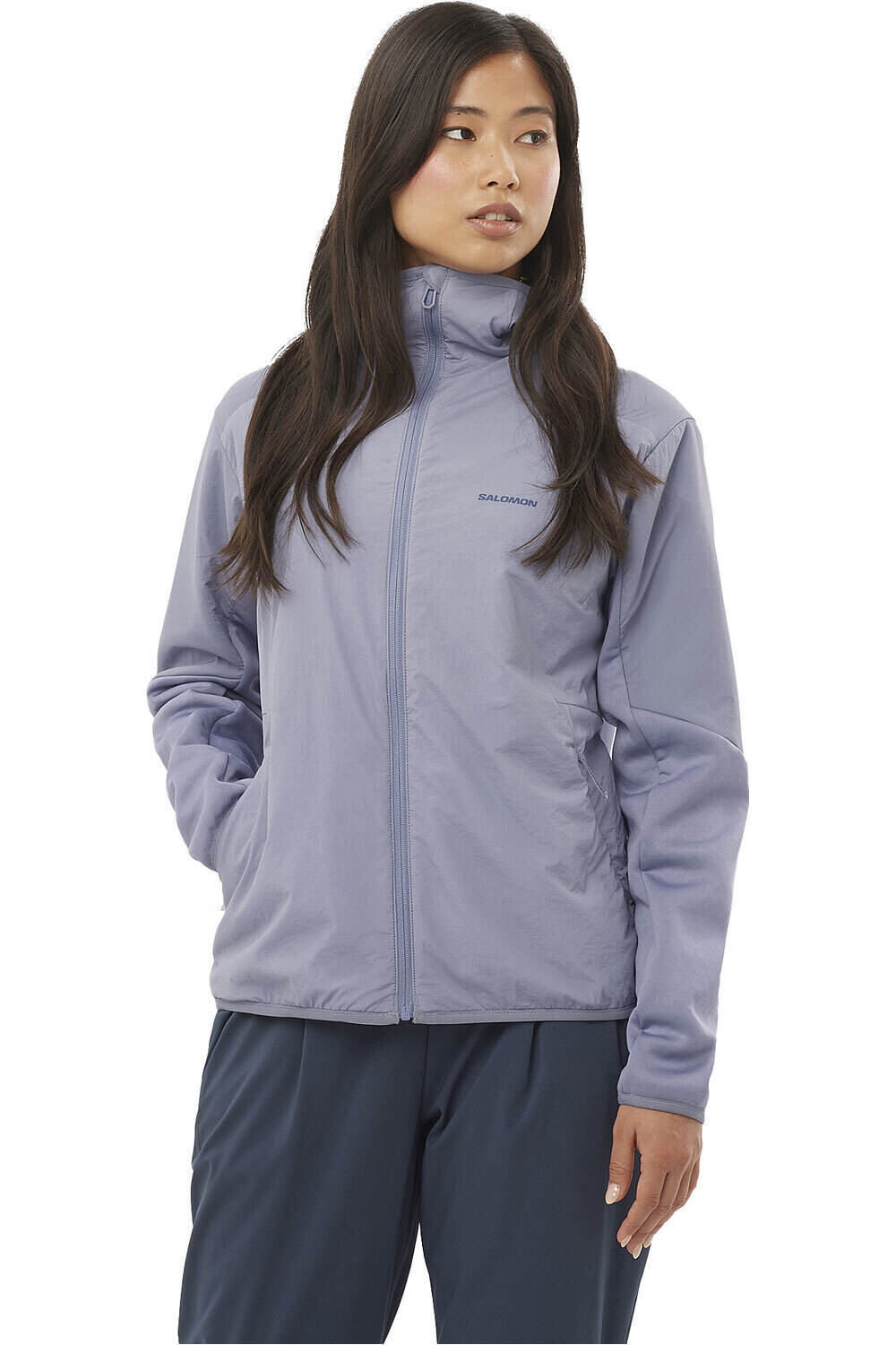 Salomon forro polar mujer OUTLINE WARM HYBRID HD W vista frontal