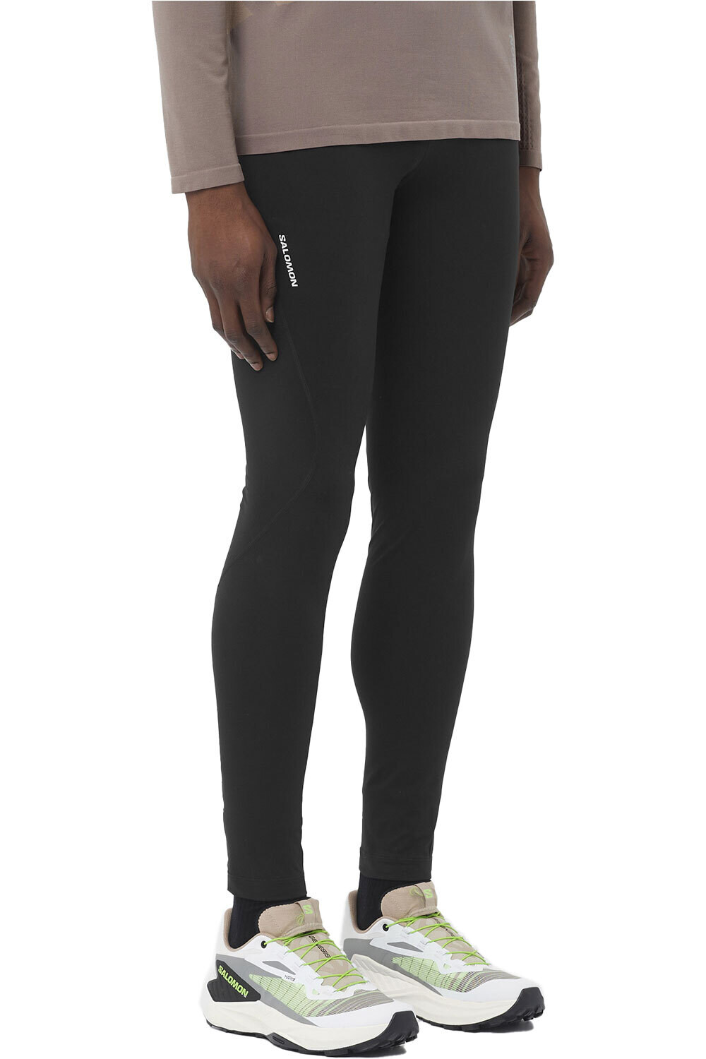 Salomon malla trail running larga hombre SHKout CORE WARM TIGHTS M vista frontal