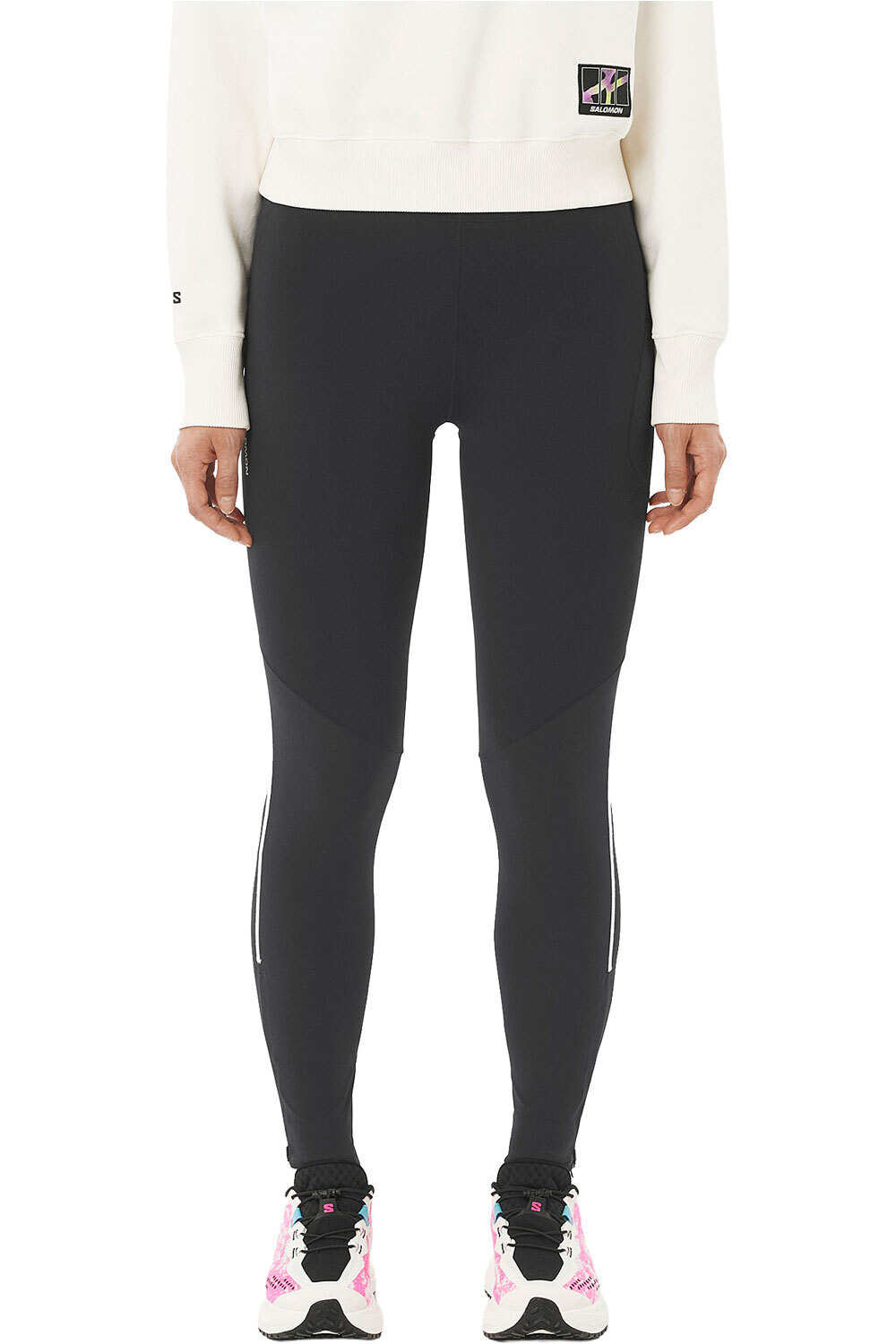 Salomon mallas trail running cortas mujer SENSE STOW TIGHTS W vista frontal