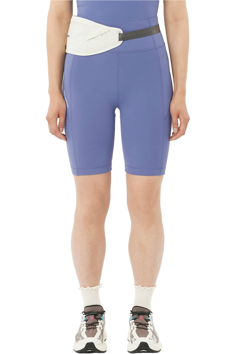 Salomon mallas trail running cortas mujer SHKout BLIS SHRT TGHT 8 W vista frontal