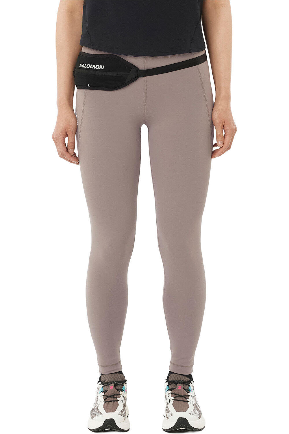 Salomon mallas trail running largas mujer SHKout BLISS TIGHTS W vista frontal