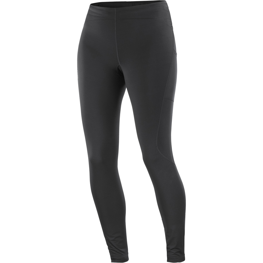 Salomon mallas trail running largas mujer SHKout CORE WARM TIGHTS W vista detalle