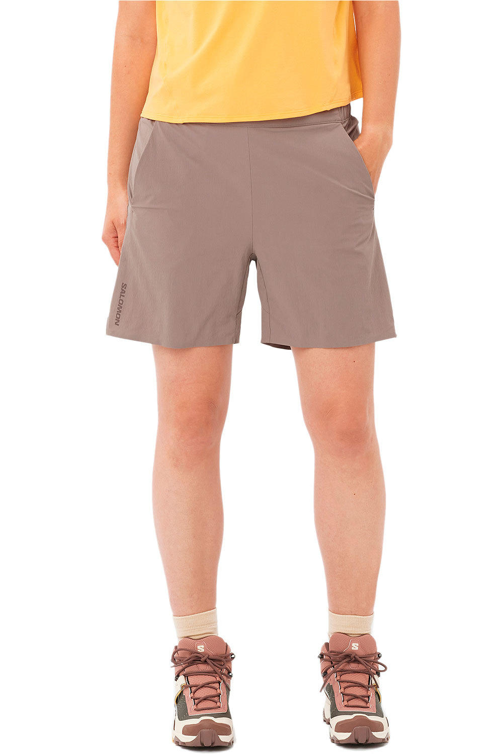 Salomon pantalón corto montaña mujer WAYFARER EASE SHORTS W vista frontal