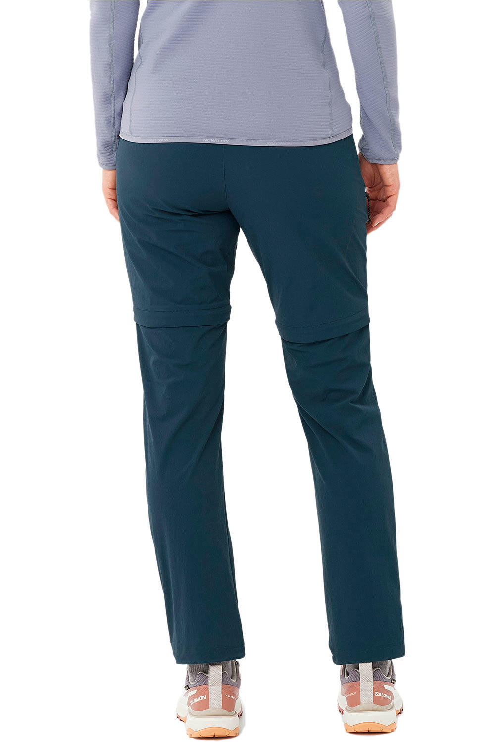 Salomon pantalón montaña mujer WAYFARER ZIP OFF PANTS W vista trasera