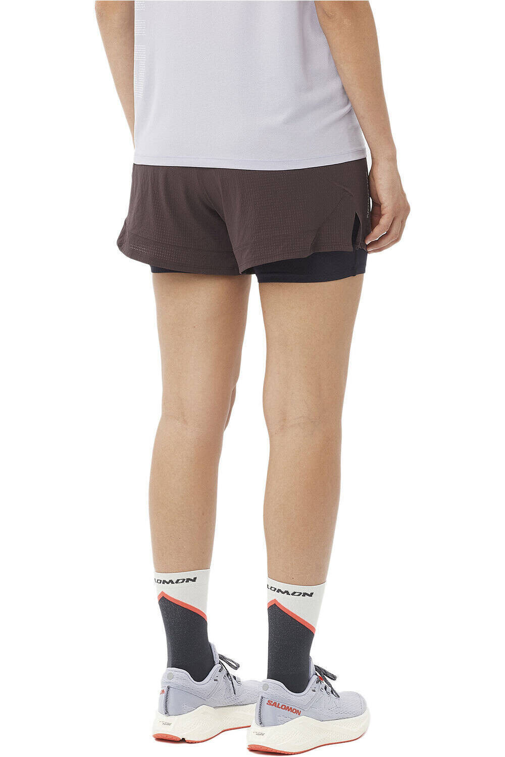 Salomon pantalón running mujer SENSE AERO 2IN1 SHORT W vista trasera