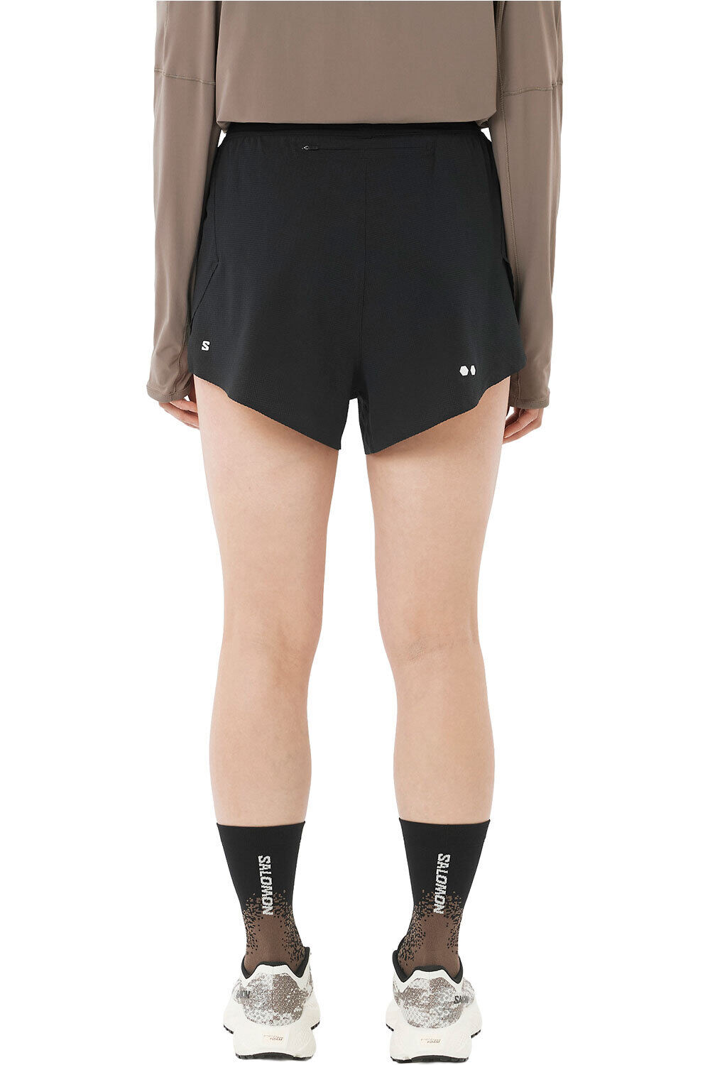 Salomon pantalones cortos trail running mujer SENSE AERO SPLT 3 SHTS W vista trasera