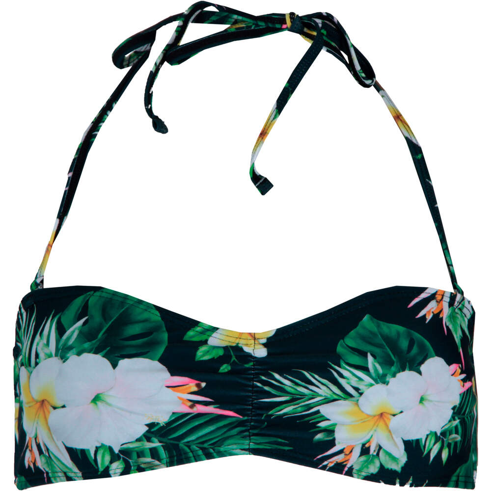 Seafor parte de arriba bikini BLACK FLOWER TOP BANDEAU vista frontal