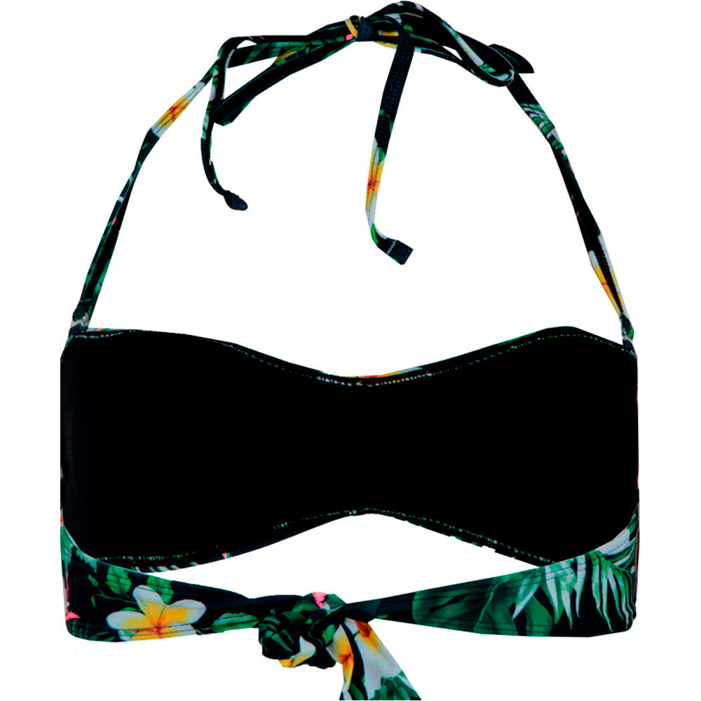Seafor parte de arriba bikini BLACK FLOWER TOP BANDEAU vista trasera