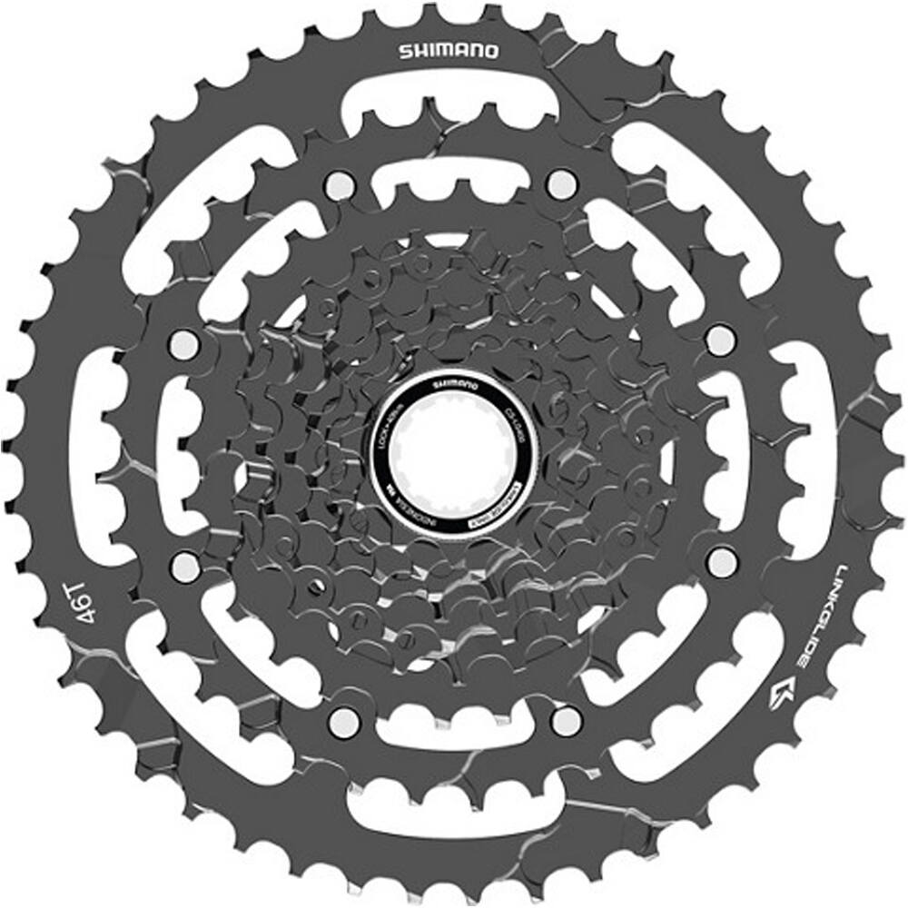 Shimano cassette bicicleta carretera Cassette 9v 11-46 CS-LG400 vista frontal