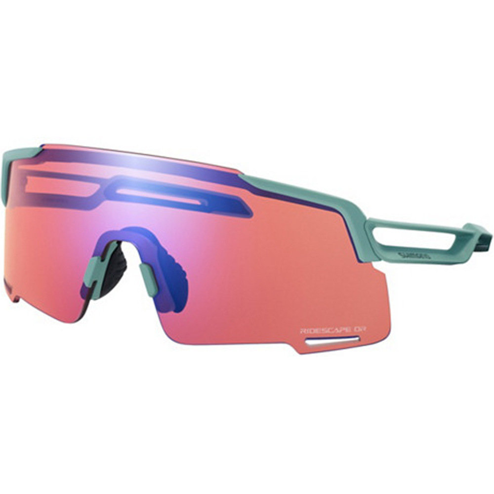 Shimano gafas ciclismo Eyewear EQNX5 Teal, Ridescape OR vista frontal