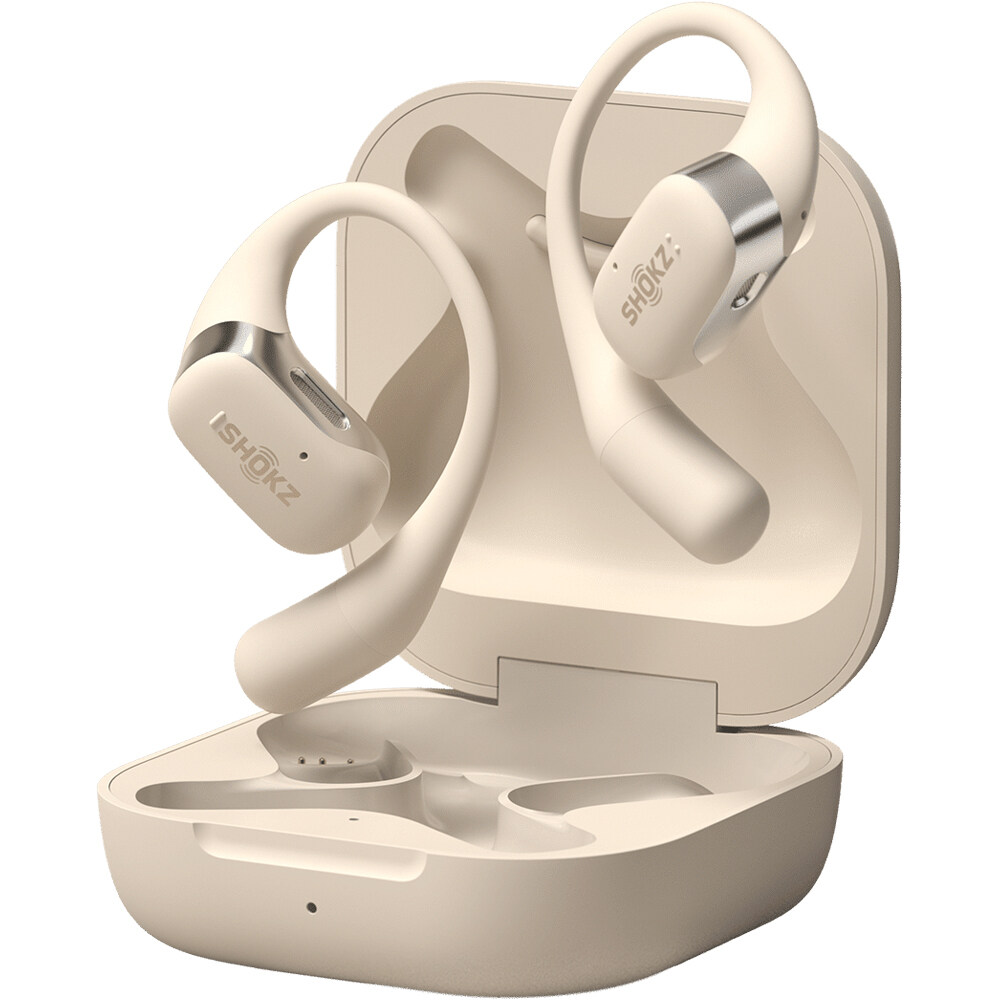 Shokz sonido OpenFit- beige vista frontal