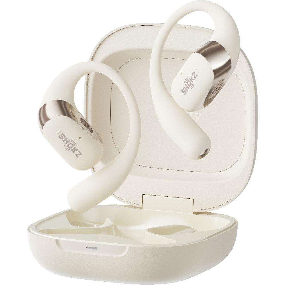 Shokz sonido OpenFit 2 - Beige vista frontal
