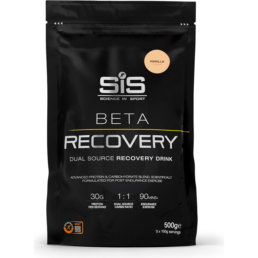 Sis Recuperacion Vanilla Powder 500g vista frontal