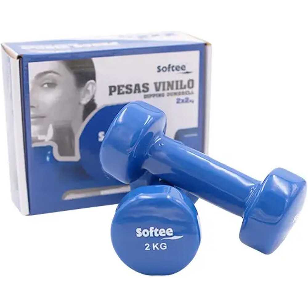 Softee mancuernas JUEGO PESAS VINILO SOFTEE 2Kg vista frontal