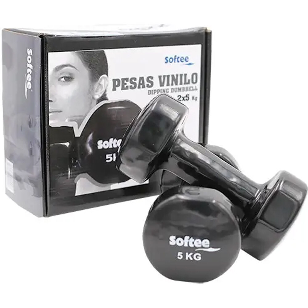 Softee mancuernas JUEGO PESAS VINILO SOFTEE 5Kg vista frontal