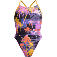 Speedo bañador natación mujer Womens Allover Digital Lattice Tie-Back vista frontal