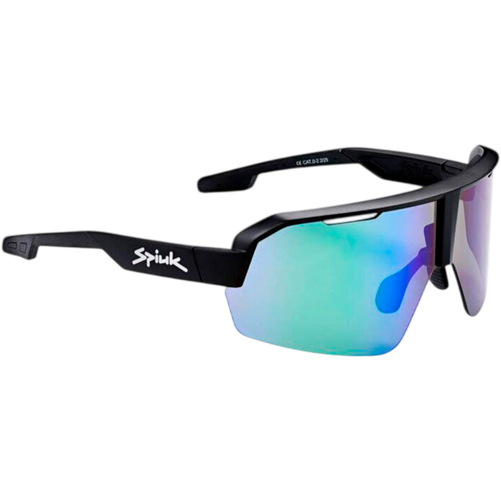 Spiuk gafas ciclismo DABBEL NEGRO LENTE ESPEJO VERDE vista frontal