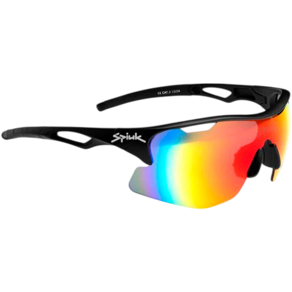 Spiuk gafas ciclismo JIFTER 3 NEGRO LENTE ESPEJO ROJO vista frontal