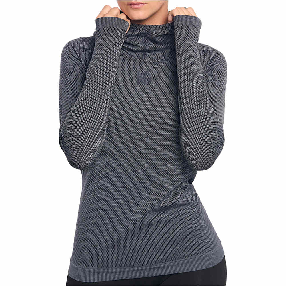 Sporthg camiseta técnica manga larga mujer HG-STREAM LONG SLEEVED T-SHIRT WITH HOOD vista frontal