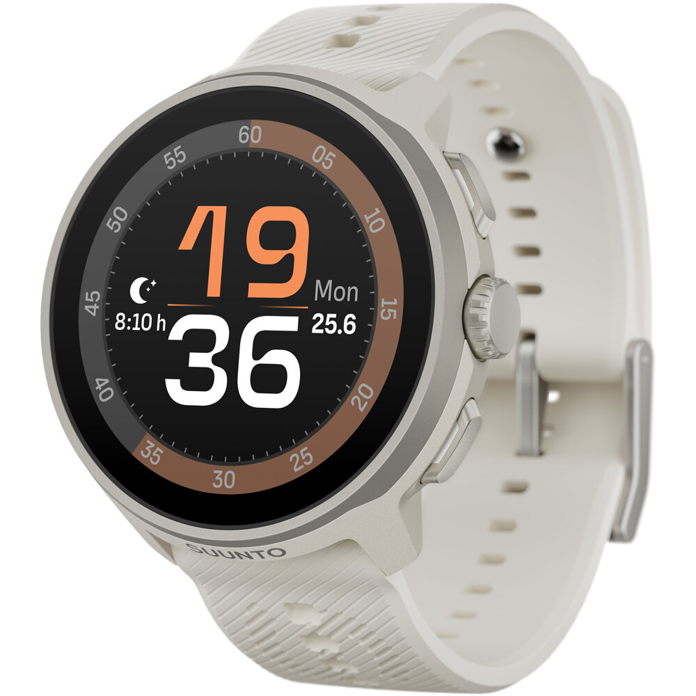 Suunto pulsómetros con gps SUUNTO RUN FROST GRAY WITH SILICONE STRA vista frontal