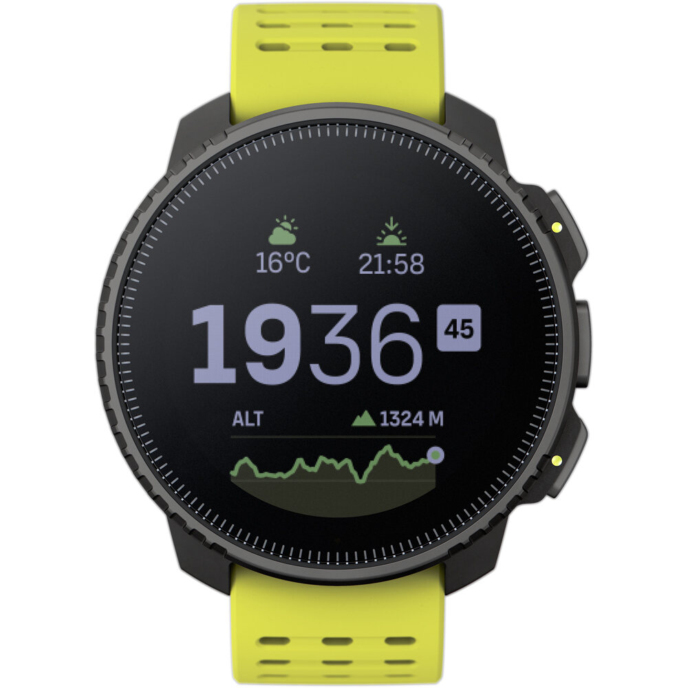 Suunto pulsómetros con gps SUUNTO VERTICAL BLACK LIME vista frontal