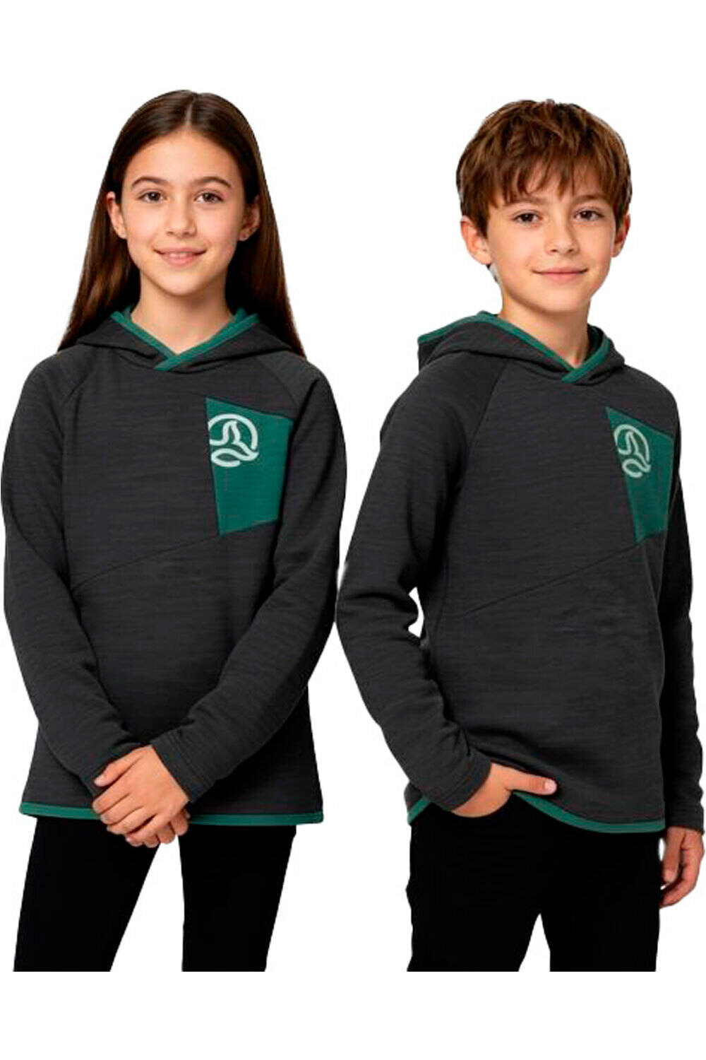 Ternua camiseta montaña manga larga niño TOSLOW HOODY K vista frontal