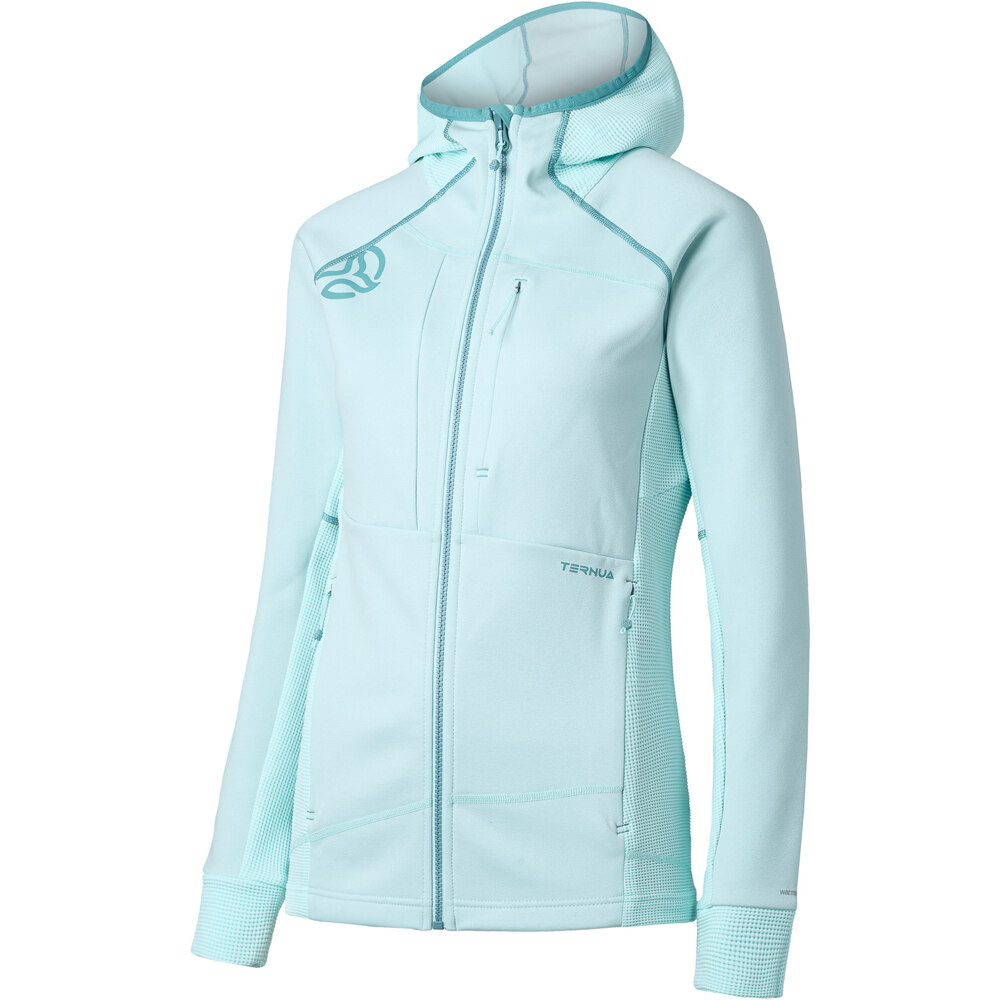 Ternua forro polar mujer SAKKETA 2.0 HOOD JKT W vista frontal