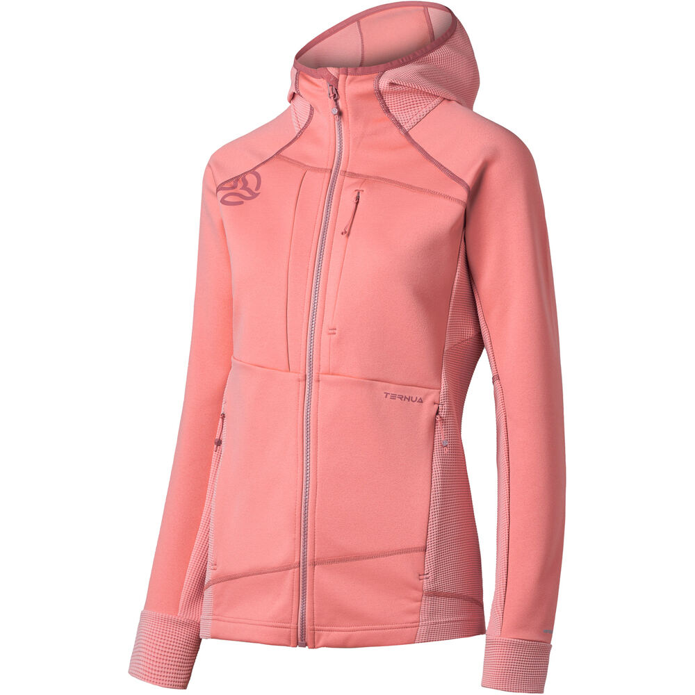 Ternua forro polar mujer SAKKETA 2.0 HOOD JKT W vista frontal