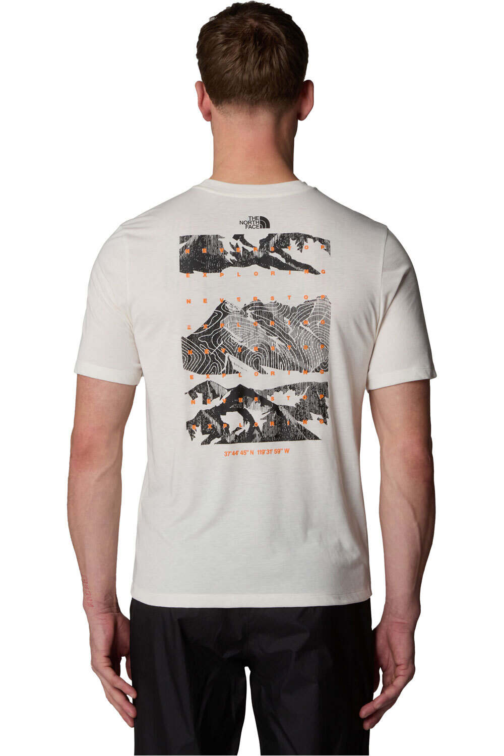 The North Face camiseta montaña manga corta hombre M FOUNDATION MOUNTAINS FACES TEE vista trasera