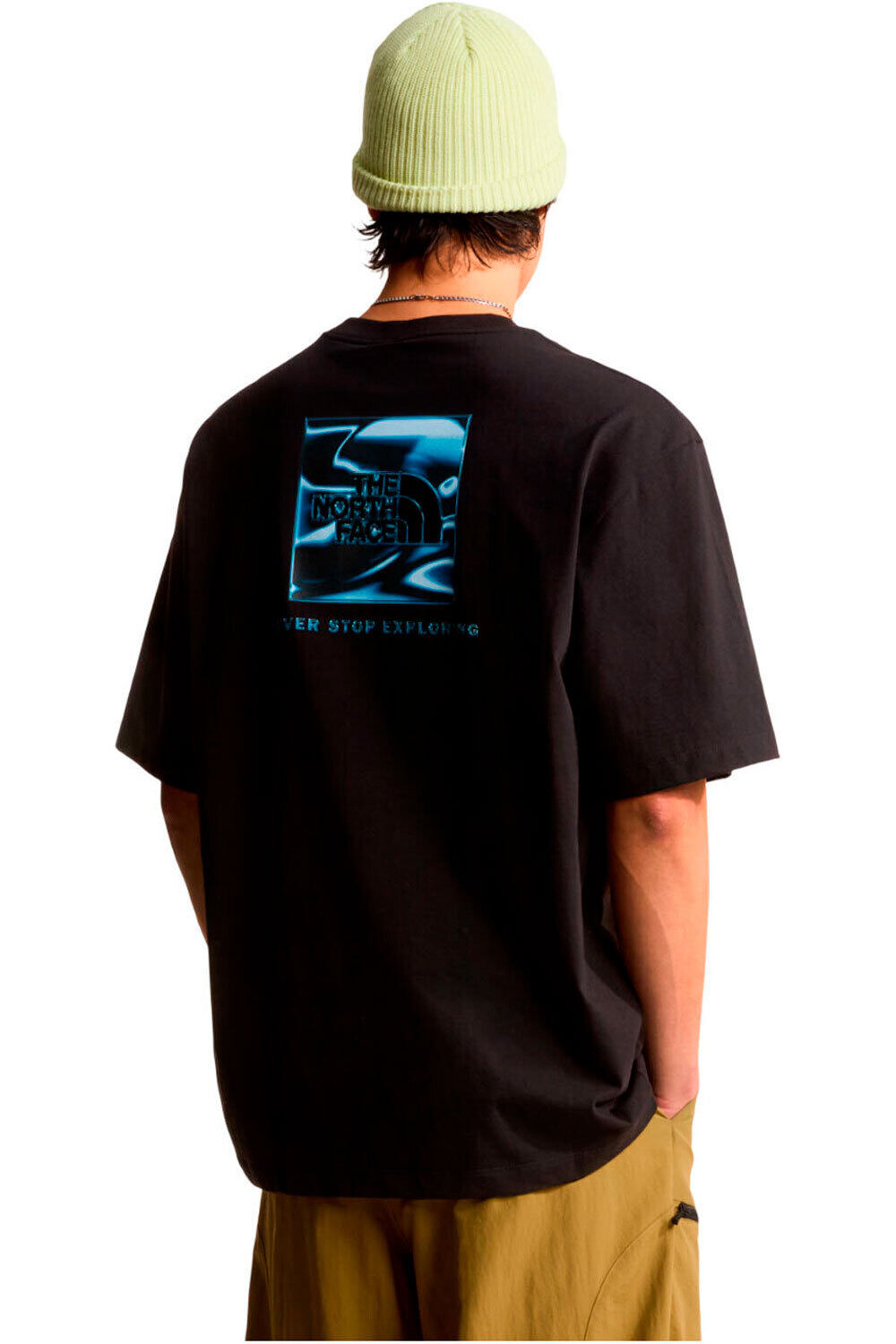 The North Face camiseta montaña manga corta hombre M LIQUID BOX NSE OVERSIZE SHORT SLEEVE T vista trasera