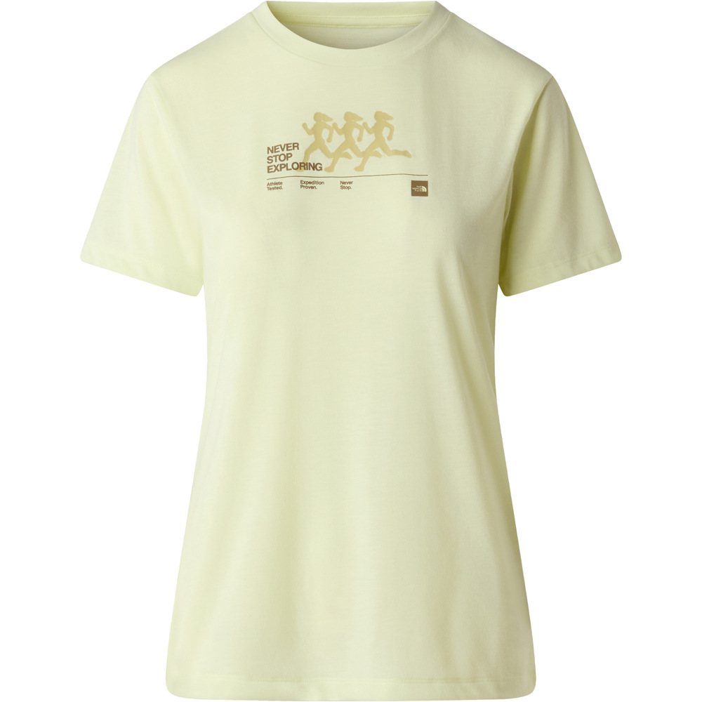 The North Face camiseta montaña manga corta mujer W BITMAP SILHOUETTE SHORT SLEEVES TEE-GR vista detalle